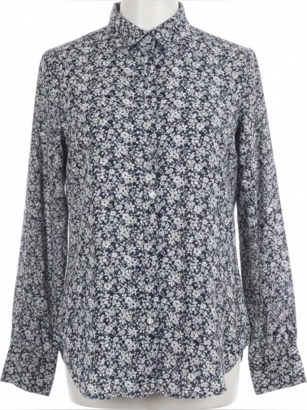 LIBERTY LONDON Navy White Linen Floral Shirt 🆕 MENs Med UNIQLO Colab Unisex 🇺🇸